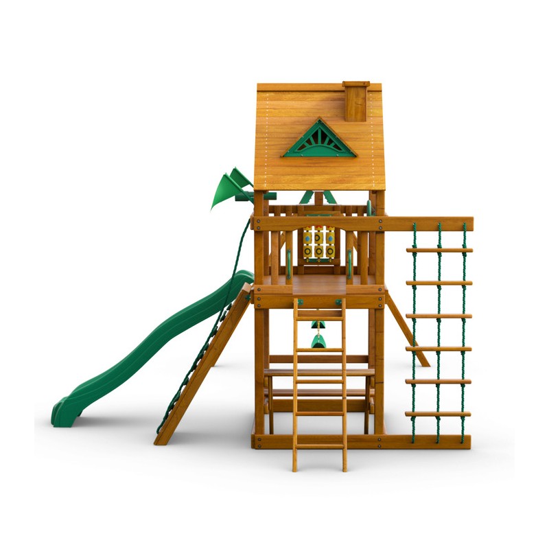 Gorilla Playset Chateau  w/ Amber Posts and Standard Wood Roof (01-0003-AP)
