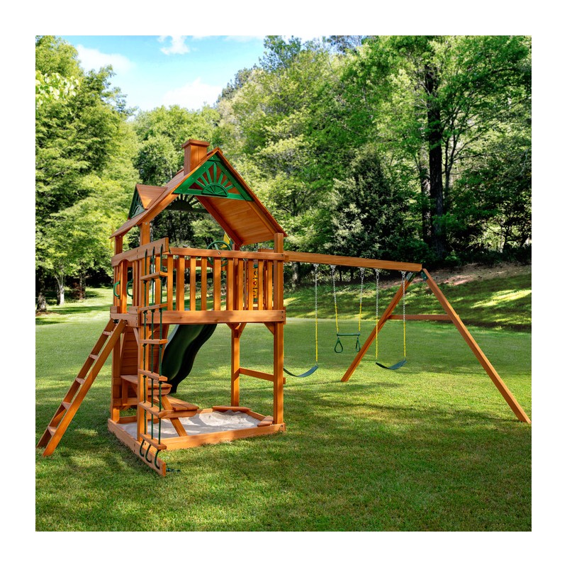Gorilla Playset Chateau  w/ Amber Posts and Standard Wood Roof (01-0003-AP)