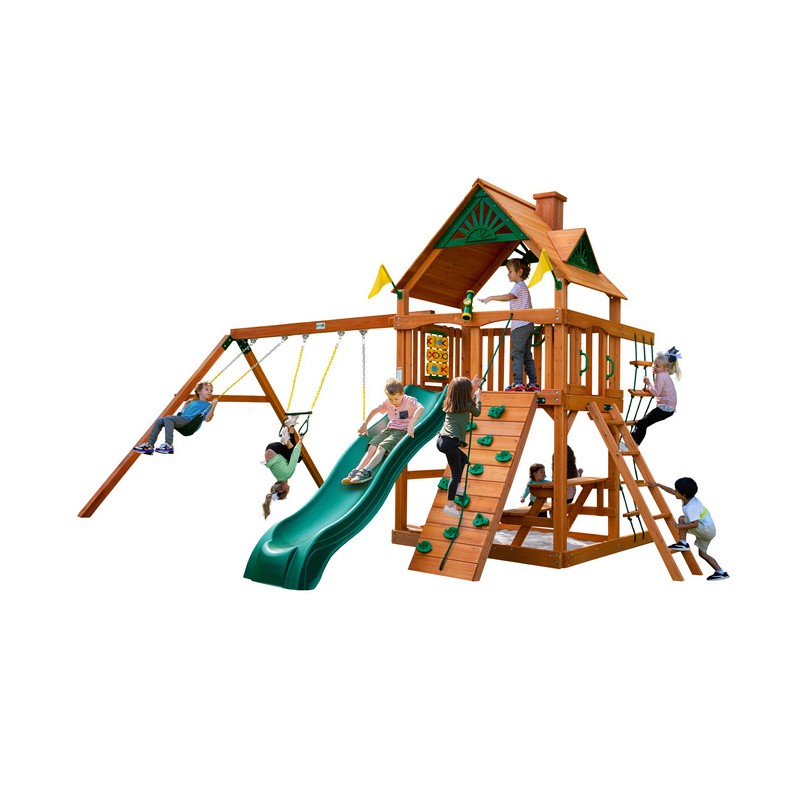 Gorilla Playset Chateau  w/ Amber Posts and Standard Wood Roof (01-0003-AP)