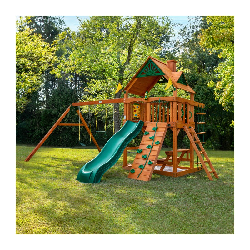 Gorilla Playset Chateau  w/ Amber Posts and Standard Wood Roof (01-0003-AP)