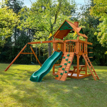 Gorilla Playset Chateau  w/ Amber Posts and Standard Wood Roof (01-0003-AP)