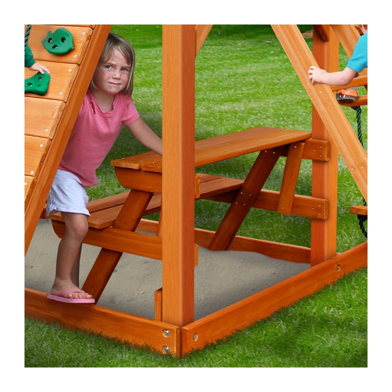 Gorilla Chateau Cedar Wood Swing Set Kit w/ Amber   Posts and Deluxe Green Vinyl Canopy - Amber (01-0003-AP-1)