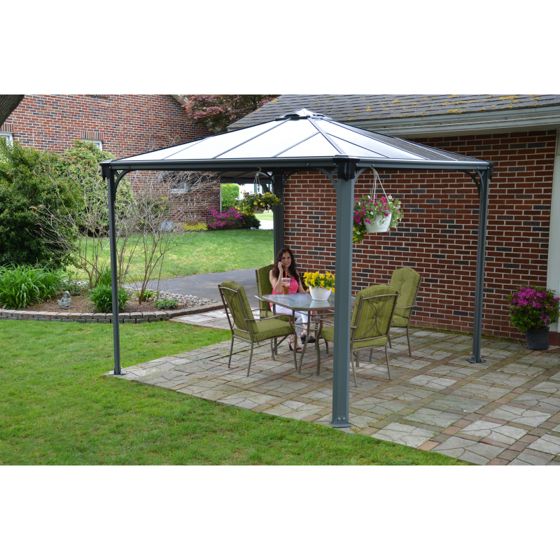 Palram 10x10 Palermo Gazebo 3000 - Gray / Bronze (HG9150)