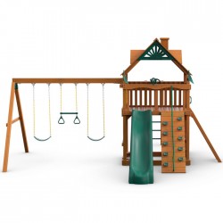 Gorilla Navigator Cedar Wood Swing Set Kit  w/ Amber Posts and Standard Wood Roof - Amber (01-0020-AP)