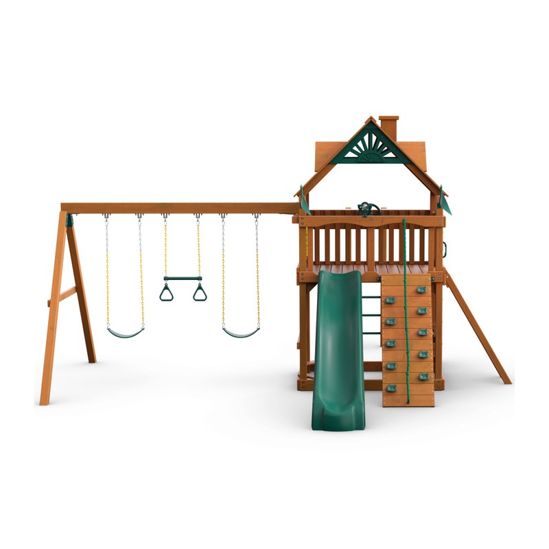 Gorilla Navigator Cedar Wood Swing Set Kit  w/ Amber Posts and Standard Wood Roof - Amber (01-0020-AP)