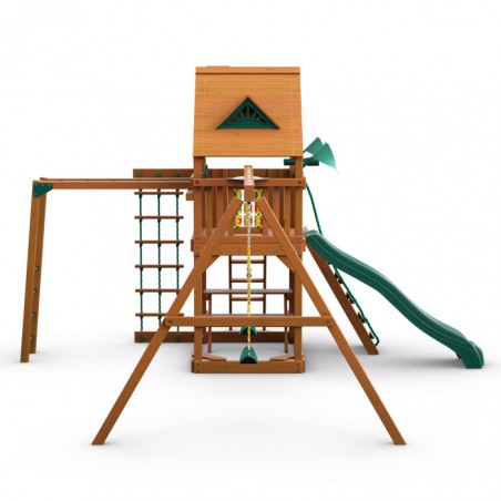 Gorilla Navigator Cedar Wood Swing Set Kit  w/ Amber Posts and Standard Wood Roof - Amber (01-0020-AP)