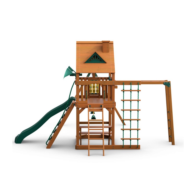Gorilla Navigator Cedar Wood Swing Set Kit  w/ Amber Posts and Standard Wood Roof - Amber (01-0020-AP)
