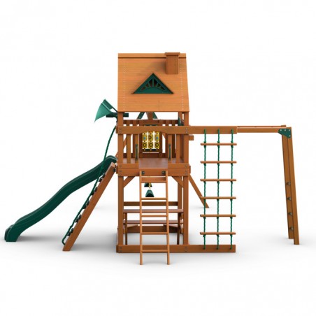 Gorilla Navigator Cedar Wood Swing Set Kit  w/ Amber Posts and Standard Wood Roof - Amber (01-0020-AP)