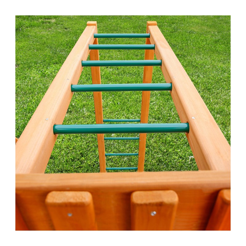 Gorilla Navigator Cedar Wood Swing Set Kit  w/ Amber Posts and Standard Wood Roof - Amber (01-0020-AP)