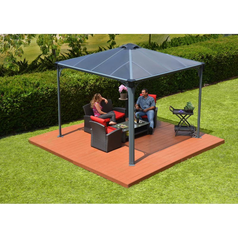 Palram 10x10 Palermo Gazebo 3000 - Gray / Bronze (HG9150)