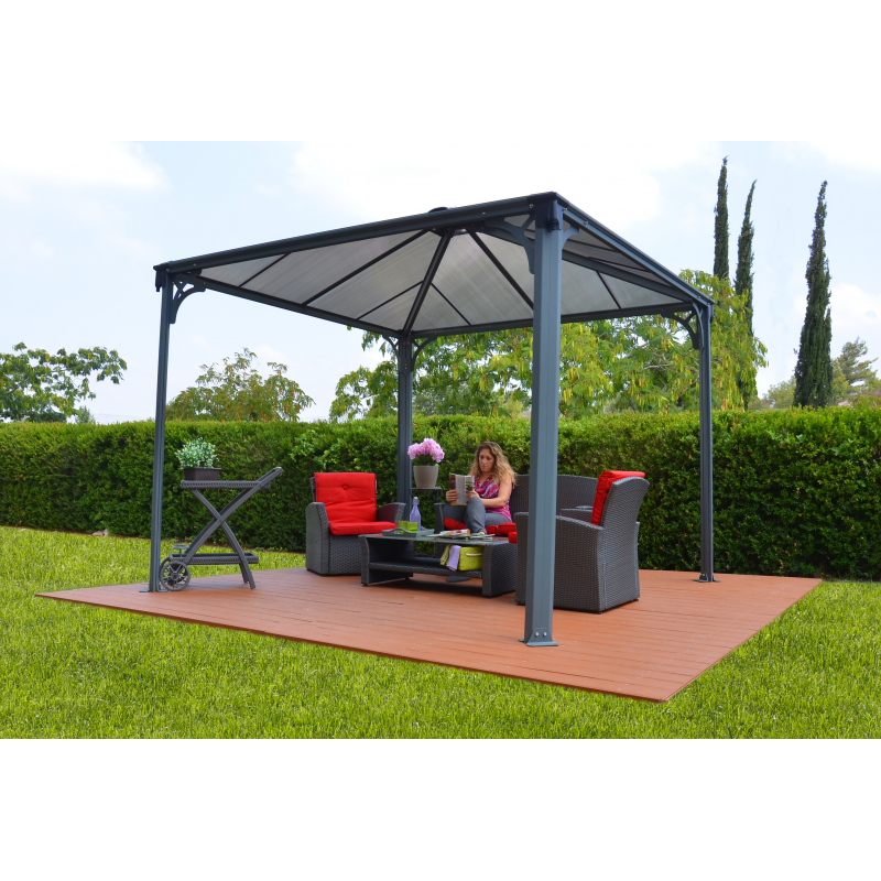 Palram 10x10 Palermo Gazebo 3000 - Gray / Bronze (HG9150)