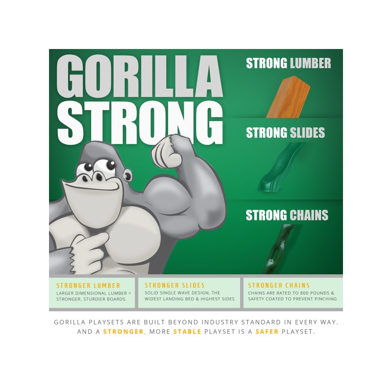 Gorilla Outing III w/ Deluxe Green Vinyl Canopy and Treehouse (01-0060)