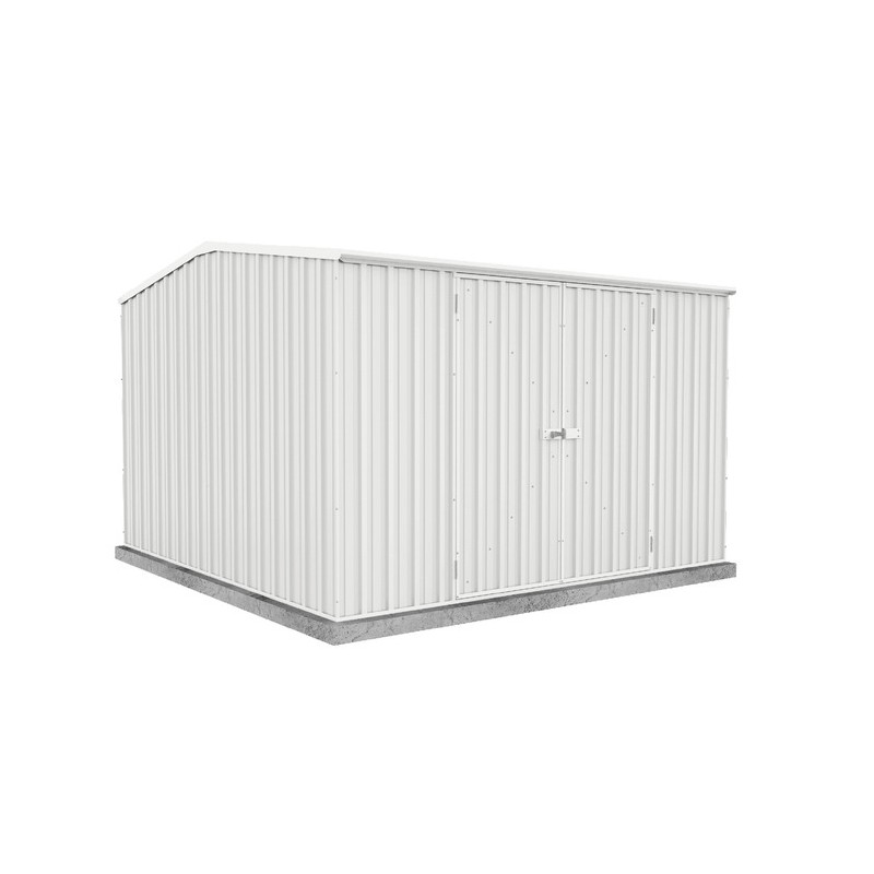 Absco Premier 10' x 10' Metal Storage Shed Kit - Surfmist (AB1007)