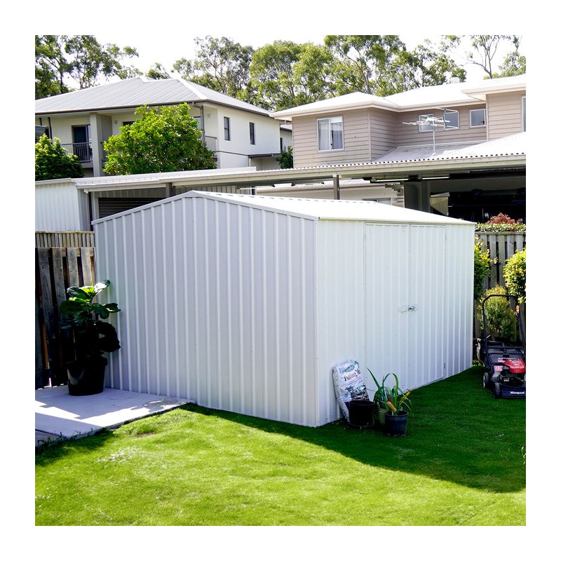 Absco Premier 10' x 10' Metal Storage Shed Kit - Surfmist (AB1007)