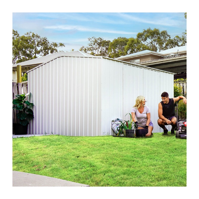 Absco Premier 10' x 10' Metal Storage Shed Kit - Surfmist (AB1007)