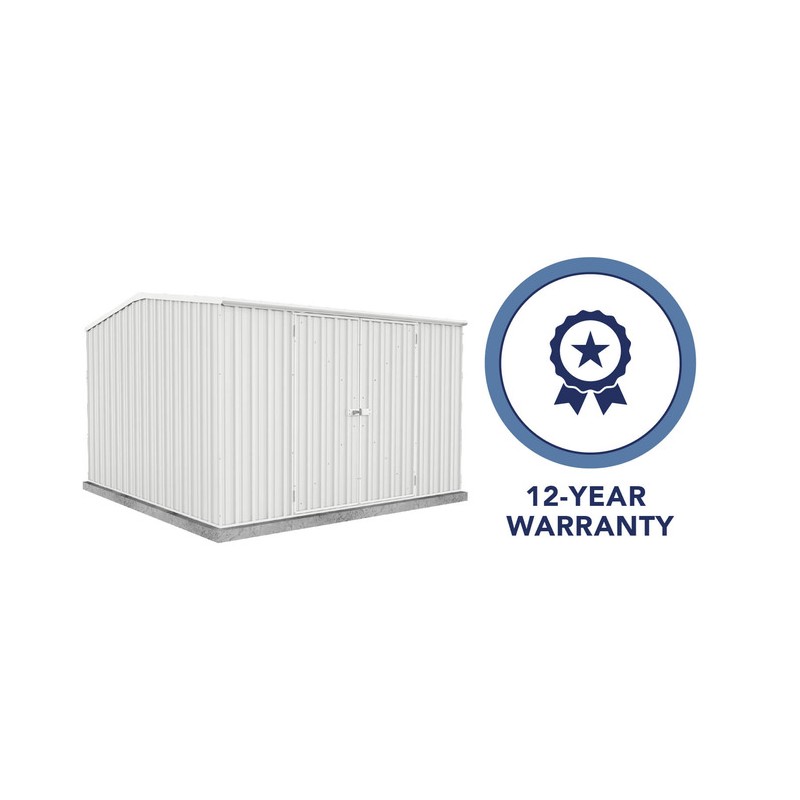 Absco Premier 10' x 10' Metal Storage Shed Kit - Surfmist (AB1007)