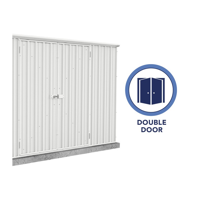 Absco Premier 10' x 10' Metal Storage Shed Kit - Surfmist (AB1007)