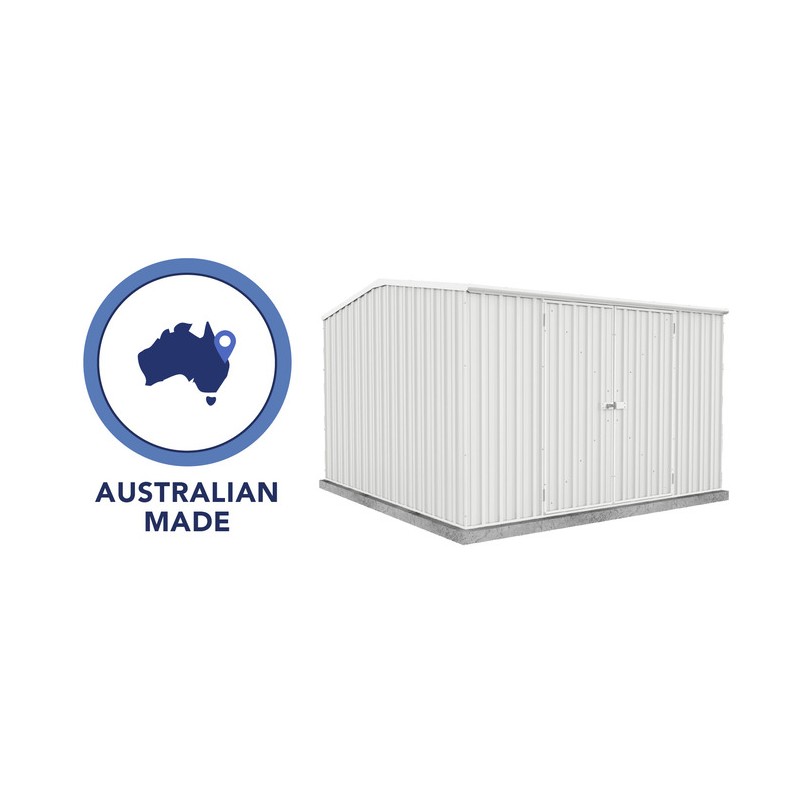 Absco Premier 10' x 10' Metal Storage Shed Kit - Surfmist (AB1007)
