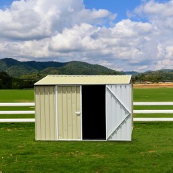 Absco Premier 10' x 10' Metal Storage Shed Kit - Classic Cream (AB1008)