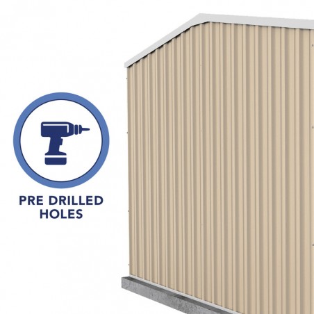 Absco Premier 10' x 10' Metal Storage Shed Kit - Classic Cream (AB1008)