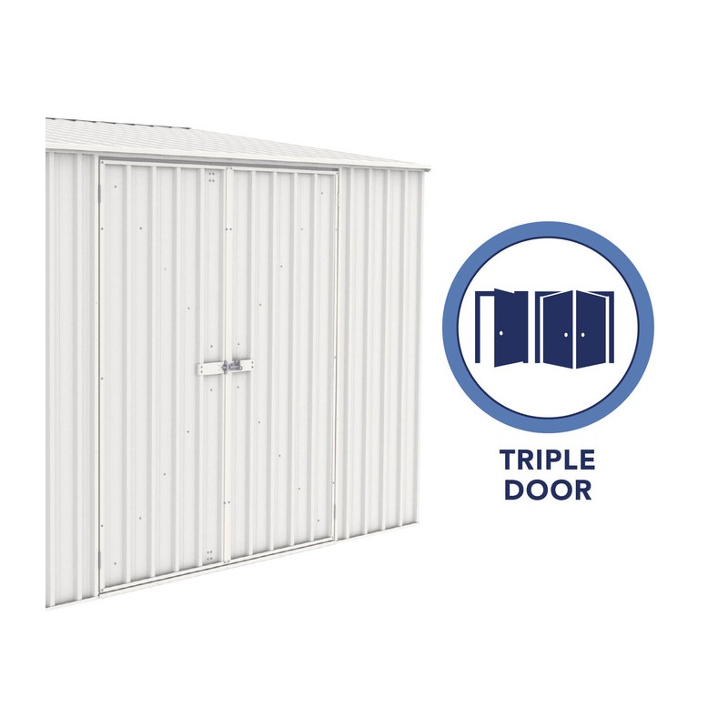 Absco Durango 10' x 5' Metal Bike Shed Kit - Surfmist (AB1101)