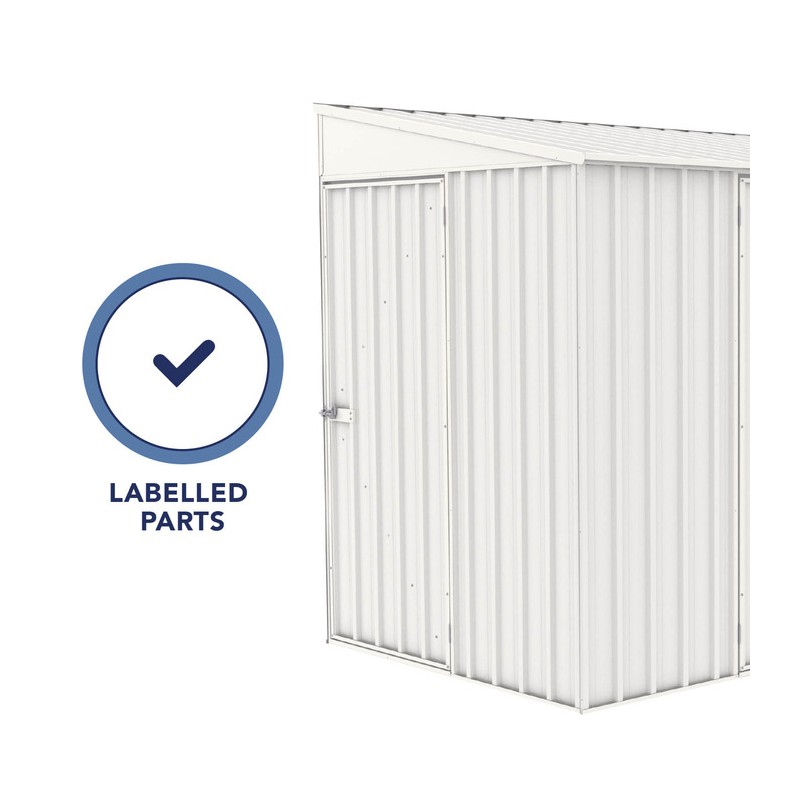 Absco Durango 10' x 5' Metal Bike Shed Kit - Surfmist (AB1101)