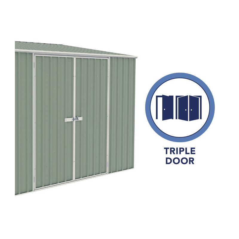 Absco Durango 10' x 5' Metal Bike Shed Kit - Pale Eucalypt (AB1103)