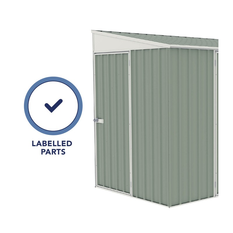 Absco Durango 10' x 5' Metal Bike Shed Kit - Pale Eucalypt (AB1103)