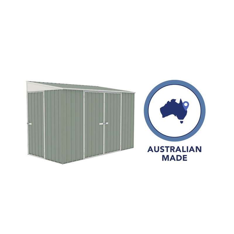 Absco Durango 10' x 5' Metal Bike Shed Kit - Pale Eucalypt (AB1103)