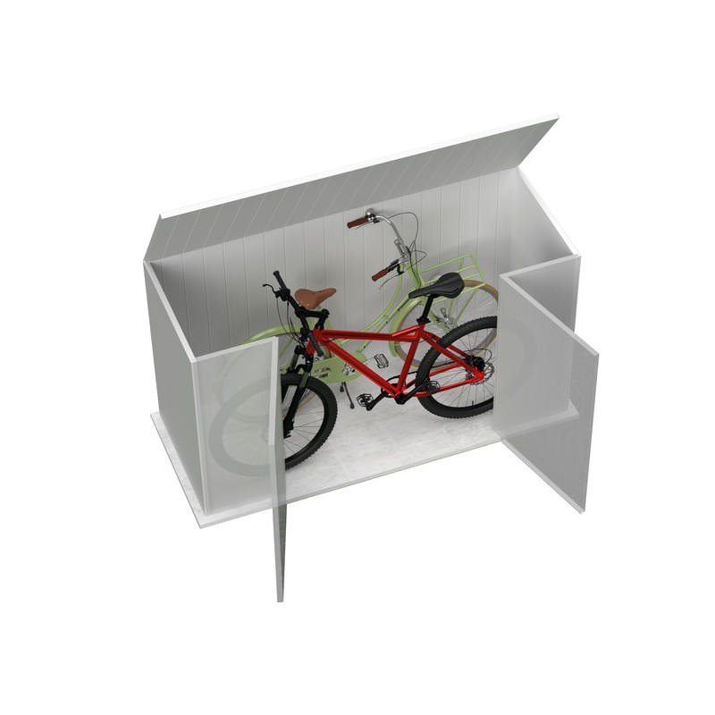 Absco 7.5' x 2.5' Durango Metal Bike Shed - Woodland Gray (AB1106)