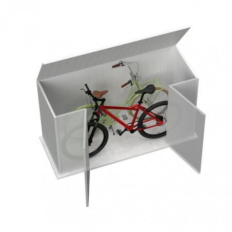 Absco 7.5' x 2.5' Durango Metal Bike Shed - Woodland Gray (AB1106)