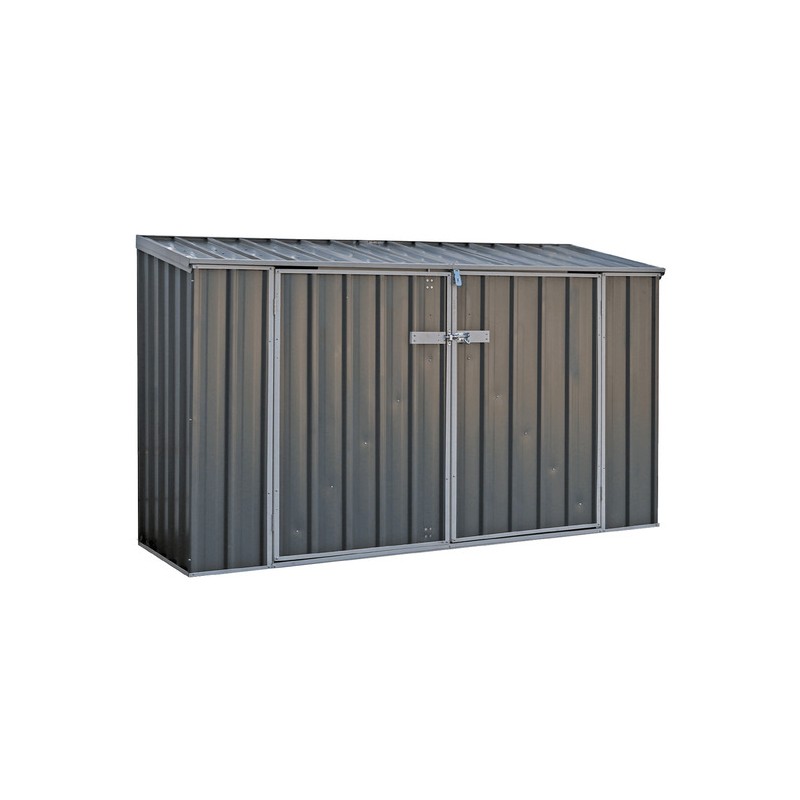 Absco 7.5' x 2.5' Durango Metal Bike Shed - Woodland Gray (AB1106)