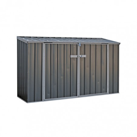 Absco 7.5' x 2.5' Durango Metal Bike Shed - Woodland Gray (AB1106)