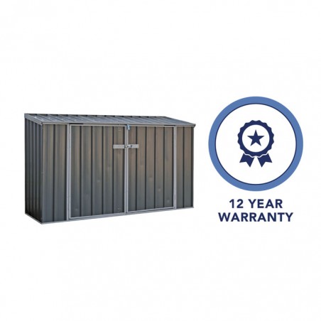 Absco 7.5' x 2.5' Durango Metal Bike Shed - Woodland Gray (AB1106)