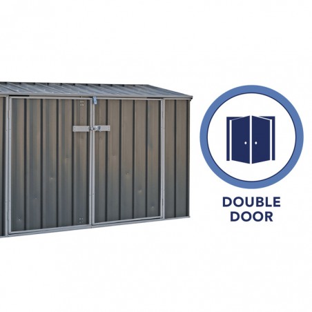 Absco 7.5' x 2.5' Durango Metal Bike Shed - Woodland Gray (AB1106)