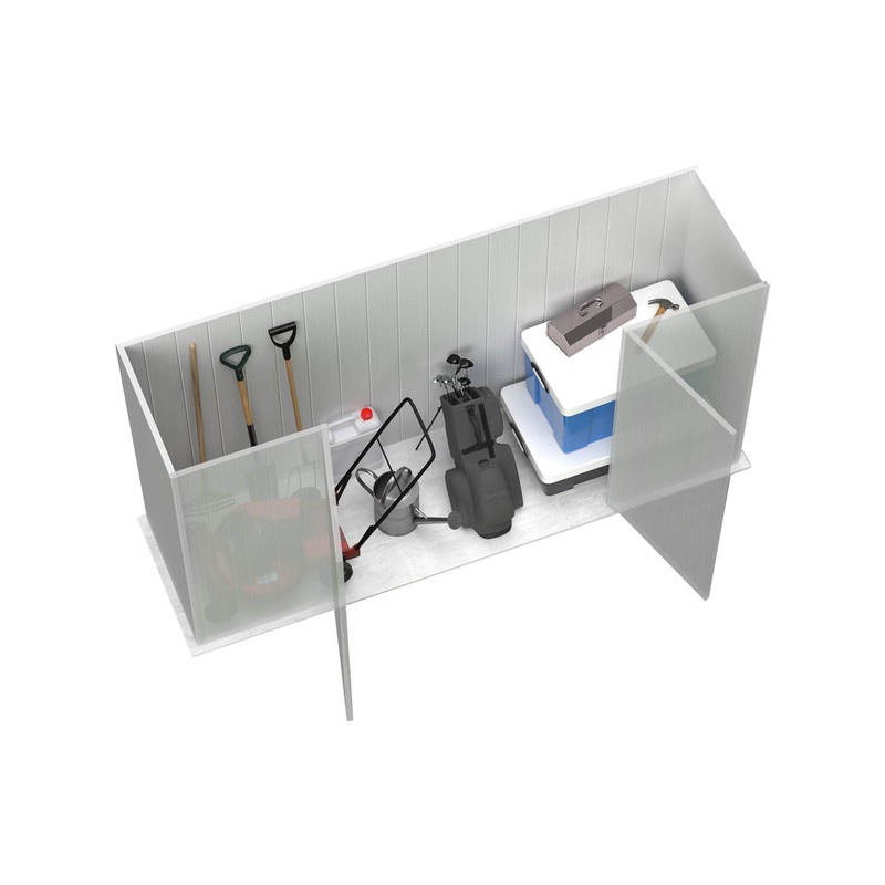 Absco 10' x 2.5' Double Door Space Saver Metal Garden Shed  - Woodland Gray (AB1109)