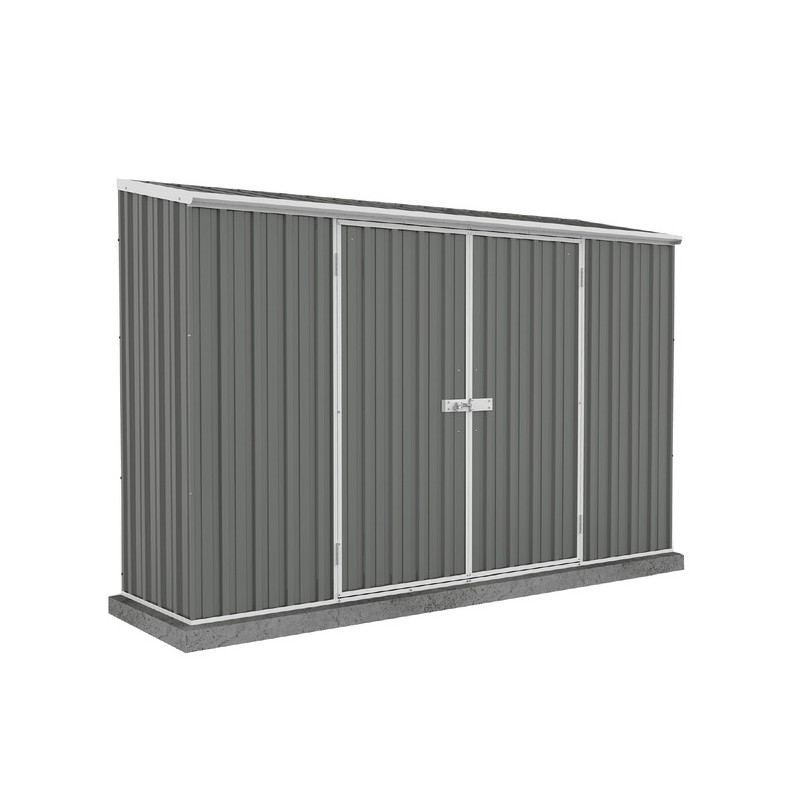 Absco 10' x 2.5' Double Door Space Saver Metal Garden Shed  - Woodland Gray (AB1109)