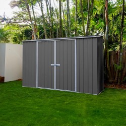 Absco 10' x 2.5' Single Door Space Saver Metal Garden Shed  - Woodland Gray (AB1109)