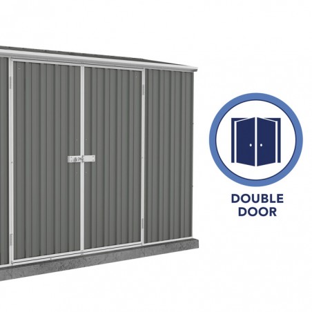 Absco 10' x 2.5' Double Door Space Saver Metal Garden Shed - Woodland Gray (AB1109) Absco 10' x 2.5' Double Door Space Saver Metal Garden Shed - Woodland Gray (AB1109)