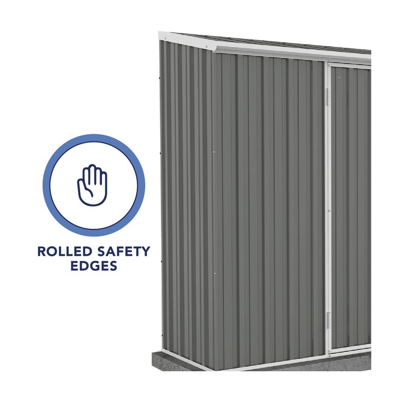 Absco 10' x 2.5' Double Door Space Saver Metal Garden Shed  - Woodland Gray (AB1109)