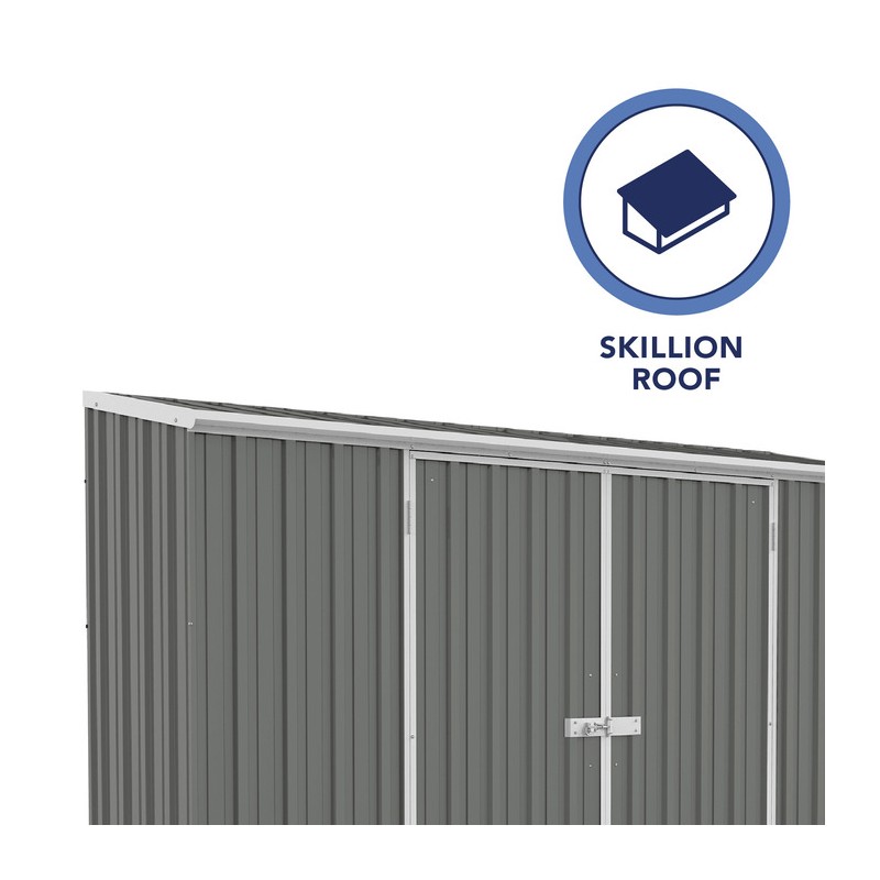 Absco 10' x 2.5' Double Door Space Saver Metal Garden Shed  - Woodland Gray (AB1109)