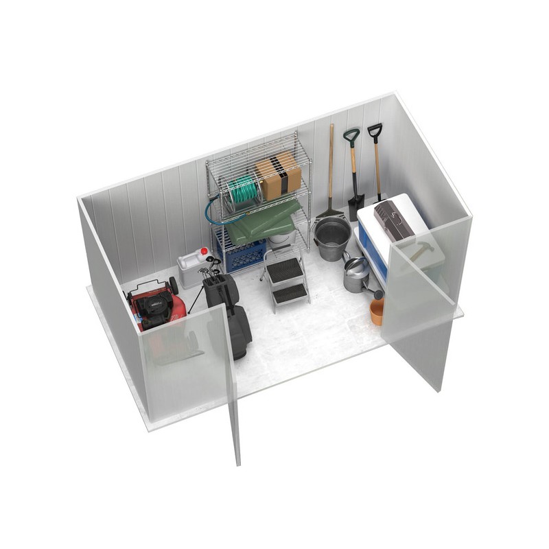 Absco 10' x 5' Double Door Space Saver Metal Garden Shed  - Woodland Gray (AB1111)