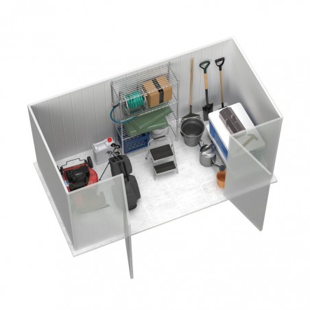 Absco 10' x 5' Double Door Space Saver Metal Garden Shed - Woodland Gray (AB1111) Absco 10' x 5' Double Door Space Saver Metal Garden Shed - Woodland Gray (AB1111)