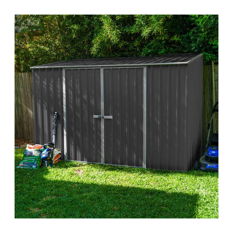 Absco 10' x 5' Double Door Space Saver Metal Garden Shed  - Woodland Gray (AB1111)