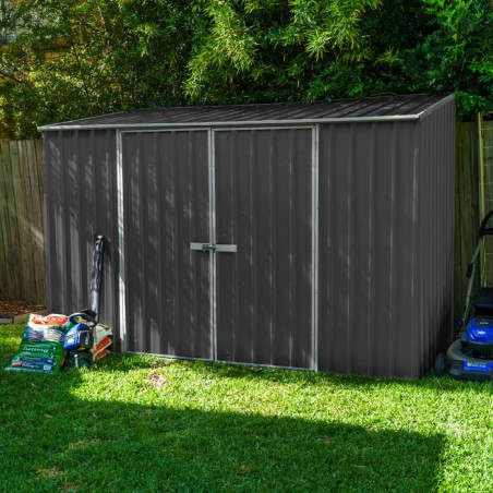 Absco 10' x 5' Double Door Space Saver Metal Garden Shed - Woodland Gray (AB1111) Absco 10' x 5' Double Door Space Saver Metal Garden Shed - Woodland Gray (AB1111)