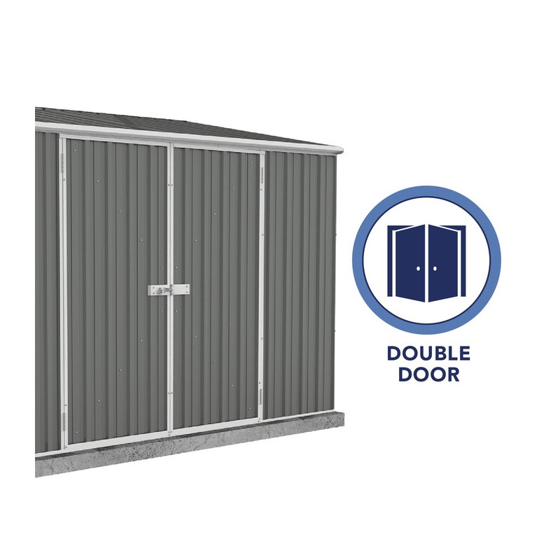 Absco 10' x 5' Double Door Space Saver Metal Garden Shed  - Woodland Gray (AB1111)