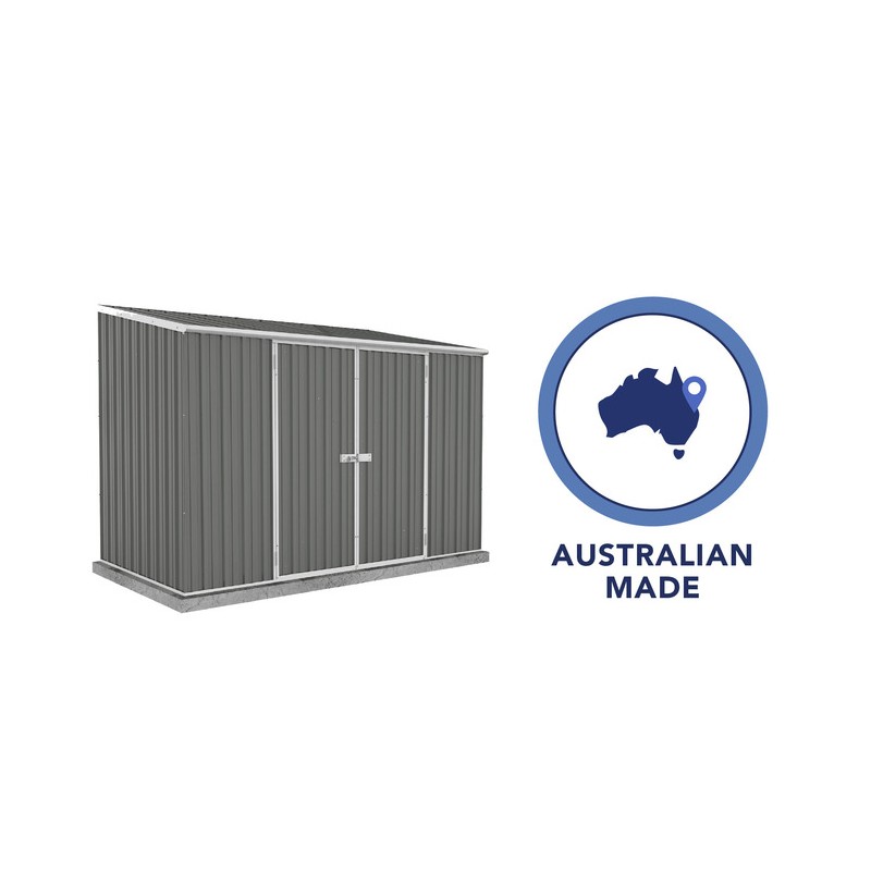 Absco 10' x 5' Double Door Space Saver Metal Garden Shed  - Woodland Gray (AB1111)