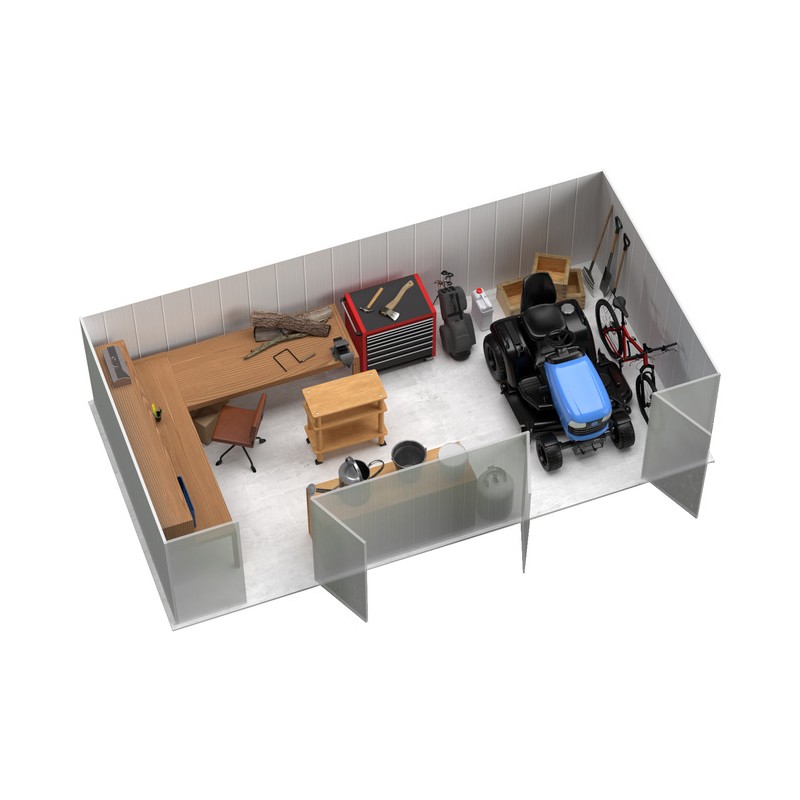 Absco 20' x 10' Workshop Metal Shed - Woodland Gray (AB1118)