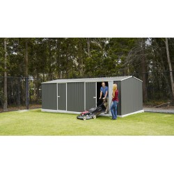 Absco 20' x 10' Workshop Metal Shed - Woodland Gray (AB1118)