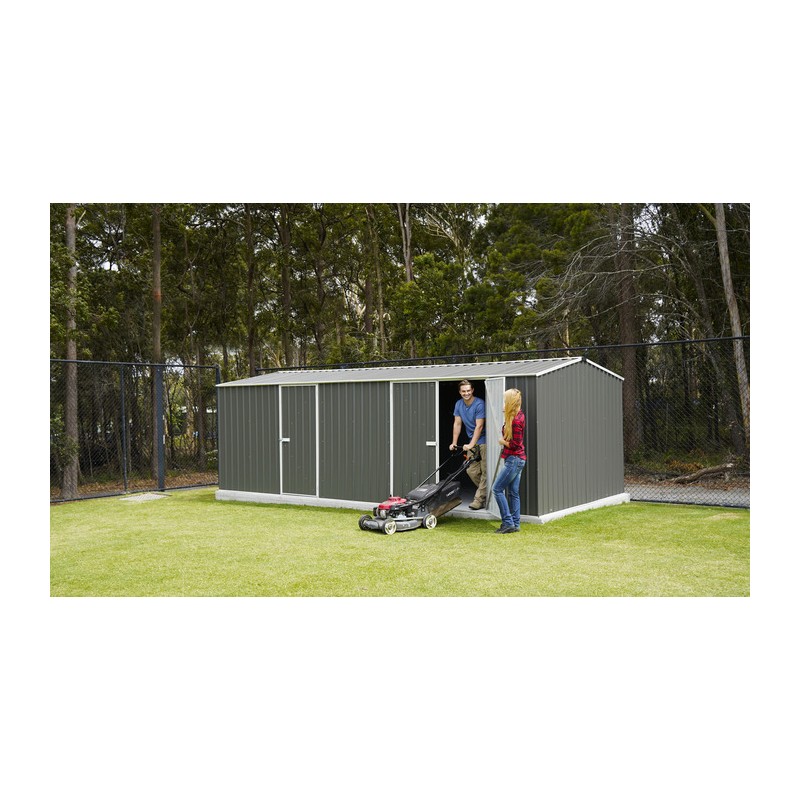 Absco 20' x 10' Workshop Metal Shed - Woodland Gray (AB1118)